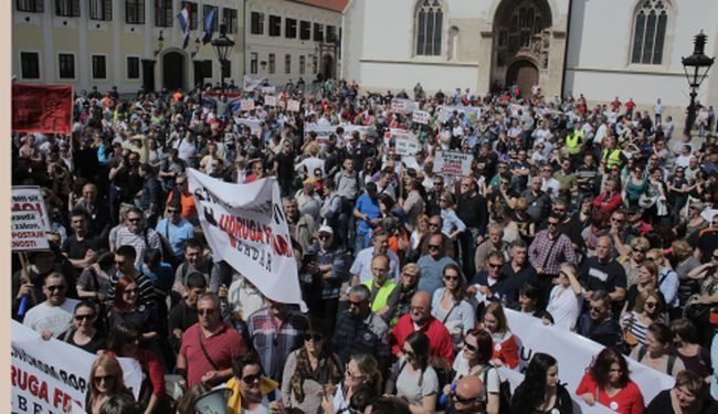 PROTIV HNB-A i VLADE: Na prosvjedu udruge Franak desetak tisuća nezadovoljnih, Glogoški zaplakao