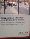 Oglas: "Više se ljudi svakodnevno vozi busevima u New Yorku nego što ih živi u Sloveniji"