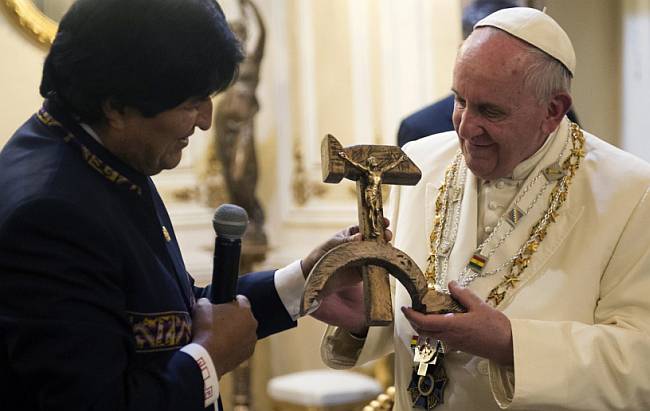 Evo Morales i papa Franjo