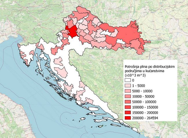 Potrošnja plina u Hrvatskoj