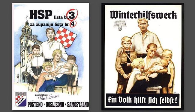 „NEMA OVDI NIŠTA HITLEROVSKOG“: HSP za izbore pustio kopiju nacističkog plakata iz 1938. godine